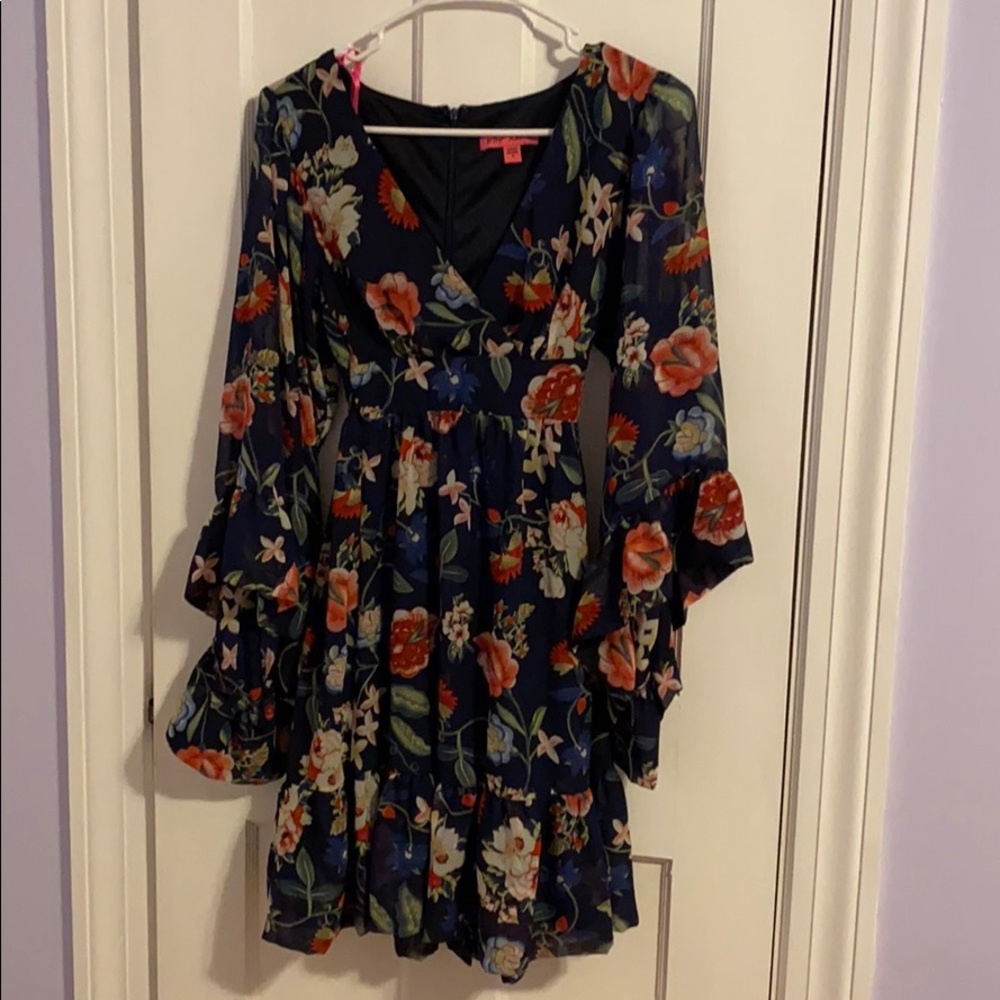 Betsy Johnson Navy Floral Dress